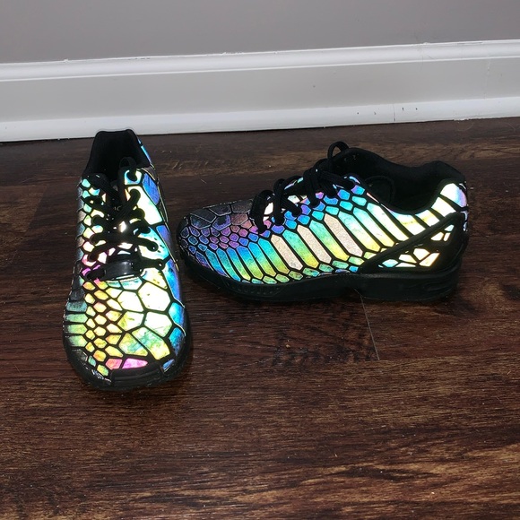 Rare Adidas ZX Flux reflective snakeskin shoes. - Picture 4 of 5